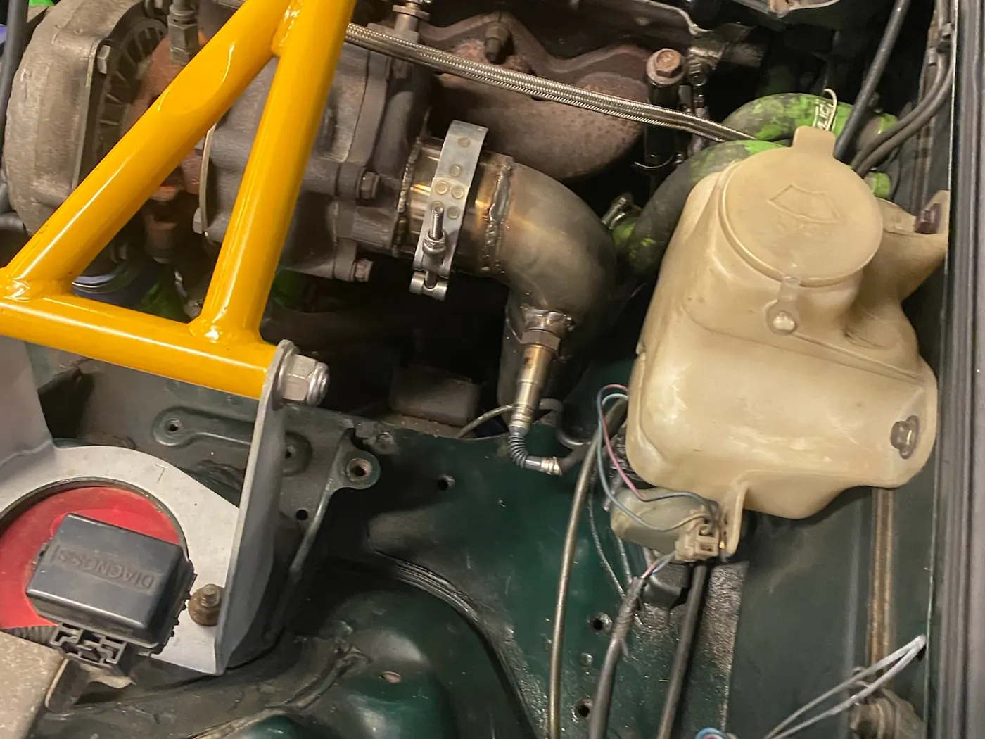 Turbocharged engine in a performance build at Goblin Automotive