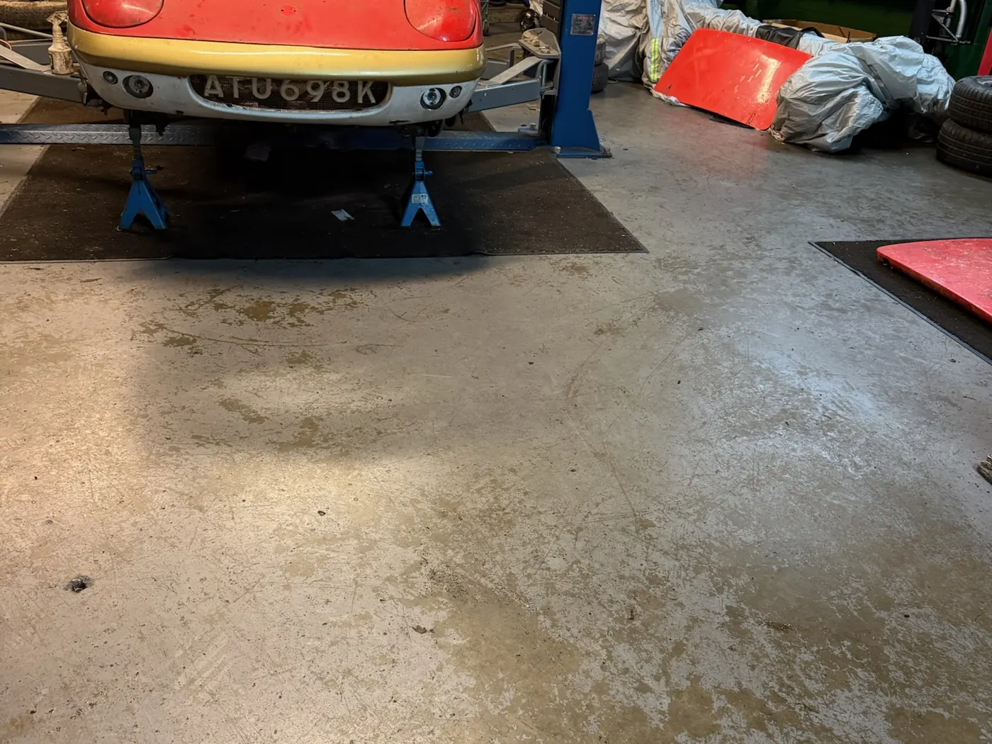 Lotus Elan in the Goblin Automotive workshop